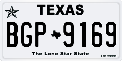 TX license plate BGP9169