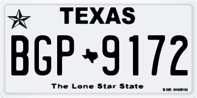 TX license plate BGP9172