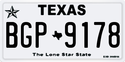 TX license plate BGP9178