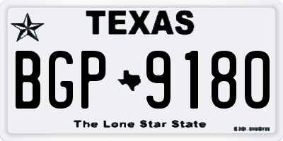 TX license plate BGP9180
