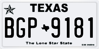 TX license plate BGP9181