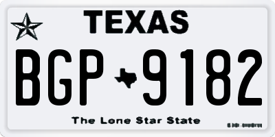 TX license plate BGP9182