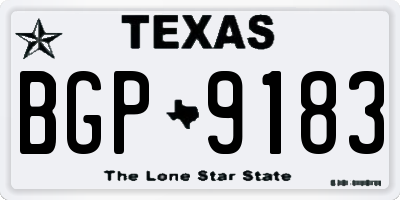 TX license plate BGP9183