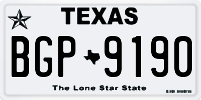 TX license plate BGP9190