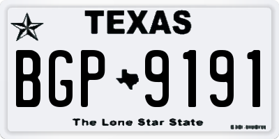 TX license plate BGP9191