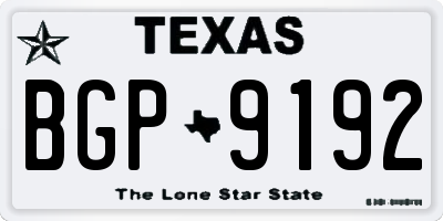 TX license plate BGP9192