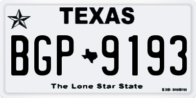 TX license plate BGP9193