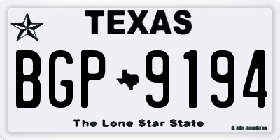 TX license plate BGP9194