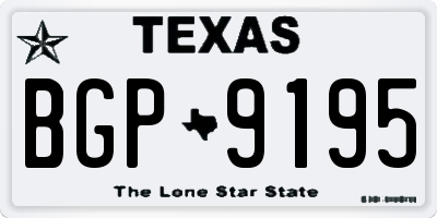 TX license plate BGP9195