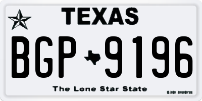 TX license plate BGP9196