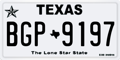 TX license plate BGP9197