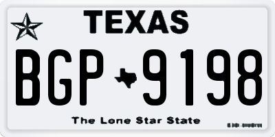 TX license plate BGP9198