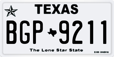 TX license plate BGP9211