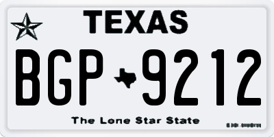 TX license plate BGP9212