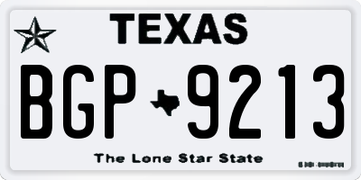 TX license plate BGP9213