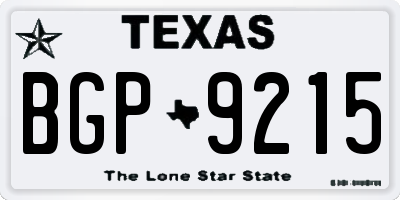TX license plate BGP9215