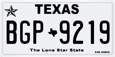 TX license plate BGP9219