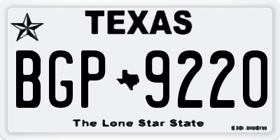 TX license plate BGP9220