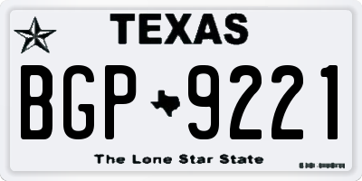 TX license plate BGP9221