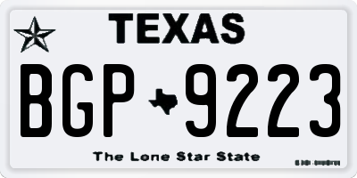 TX license plate BGP9223