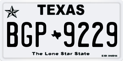 TX license plate BGP9229