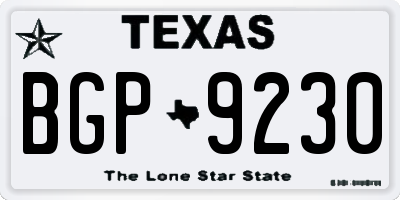 TX license plate BGP9230