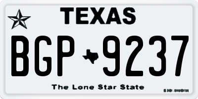 TX license plate BGP9237