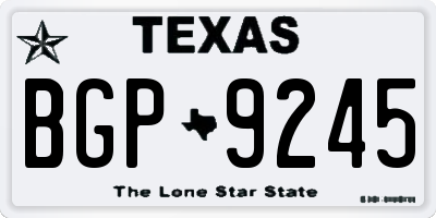 TX license plate BGP9245