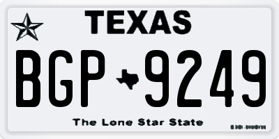 TX license plate BGP9249