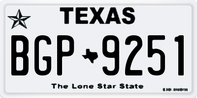 TX license plate BGP9251