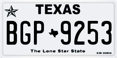 TX license plate BGP9253