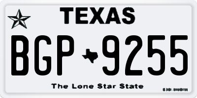 TX license plate BGP9255