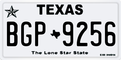 TX license plate BGP9256
