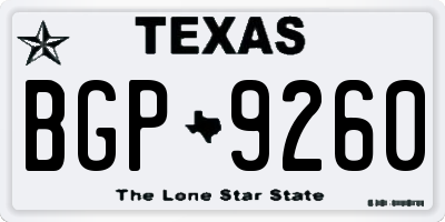 TX license plate BGP9260