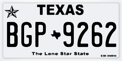 TX license plate BGP9262