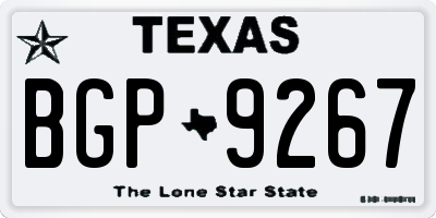 TX license plate BGP9267