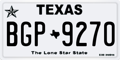 TX license plate BGP9270