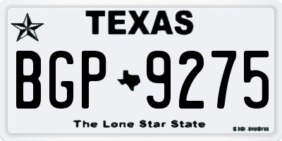 TX license plate BGP9275