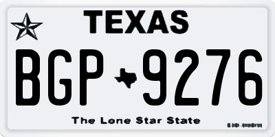 TX license plate BGP9276