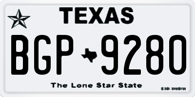 TX license plate BGP9280