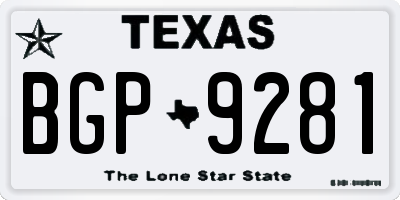 TX license plate BGP9281