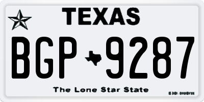 TX license plate BGP9287