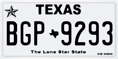 TX license plate BGP9293