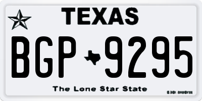 TX license plate BGP9295