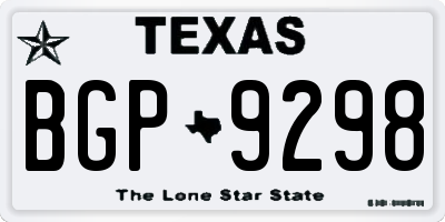 TX license plate BGP9298