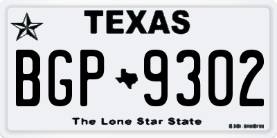 TX license plate BGP9302