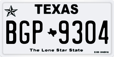 TX license plate BGP9304