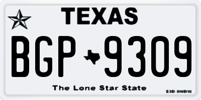TX license plate BGP9309