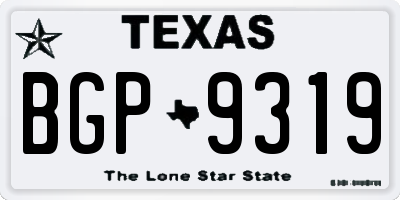 TX license plate BGP9319