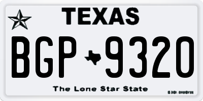 TX license plate BGP9320